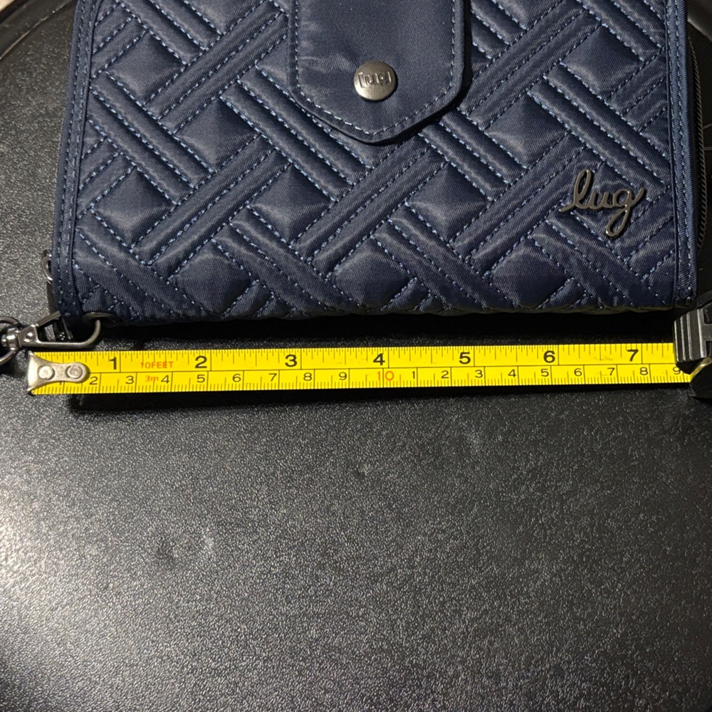Lug Quilted Navy Wallet with Strap - Picture 16 of 16